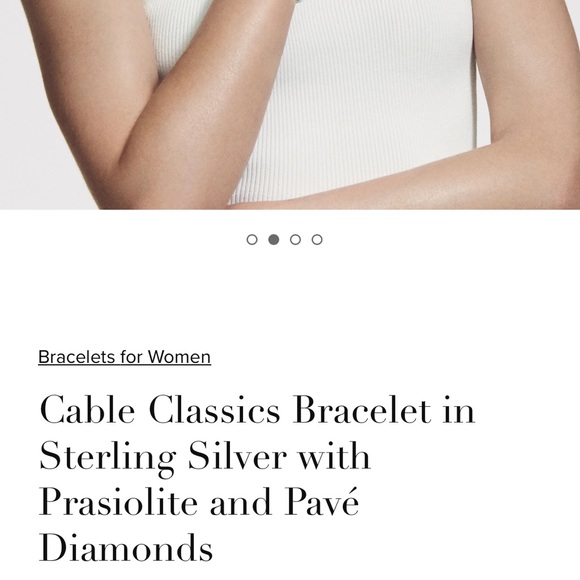 Cable Classics Bracelet in Sterling Silver with Prasiolite and Pavé Diamonds - Picture 5 of 5